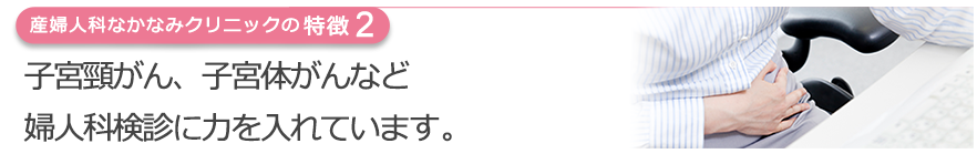 子宮頸がん、子宮体がんなど婦人科検診に力を入れています
